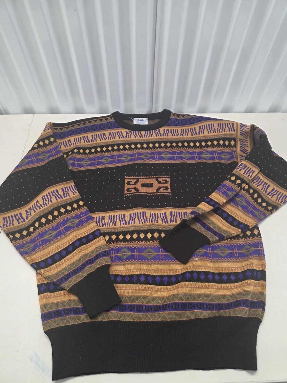 Vintage Meister Sweater Vibrant Colors Heavy Men's Size XL
